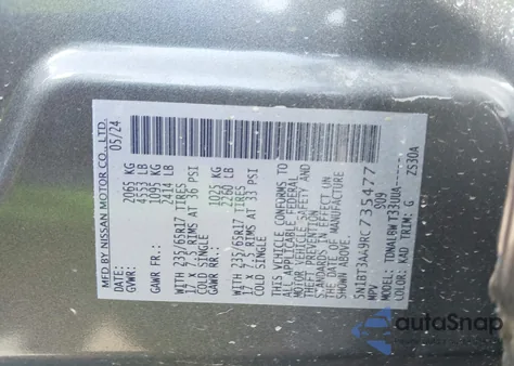 2024 Nissan Rogue S Fwd from USA, damaged, VIN 5N1BT3AA9RC735477